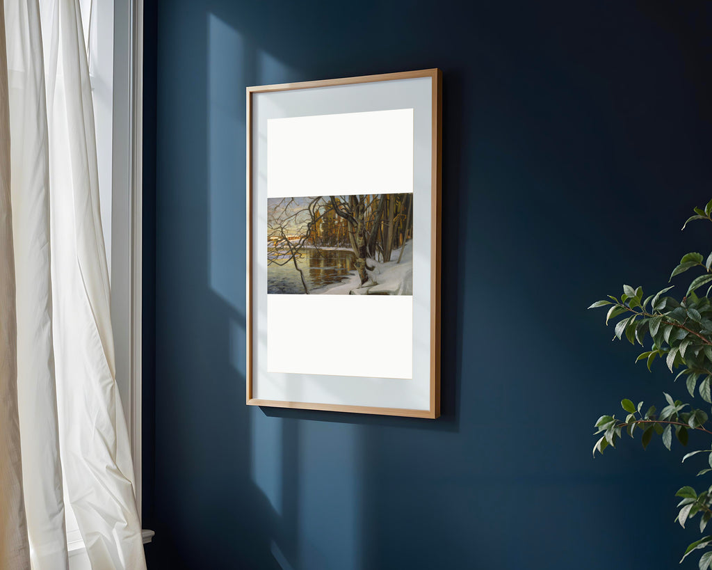 Río de Abedules en Invierno | Cuadro decorativo de Monkey Canvas