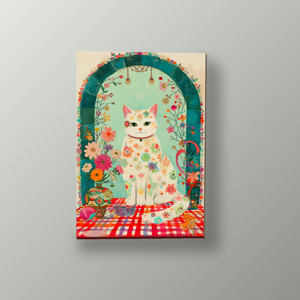 Gato Floral Bohemio | Cuadro decorativo de Monkey Canvas