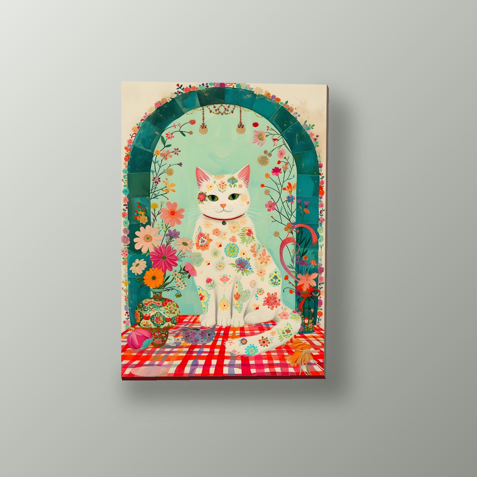 Gato Floral Bohemio | Cuadro decorativo de Monkey Canvas