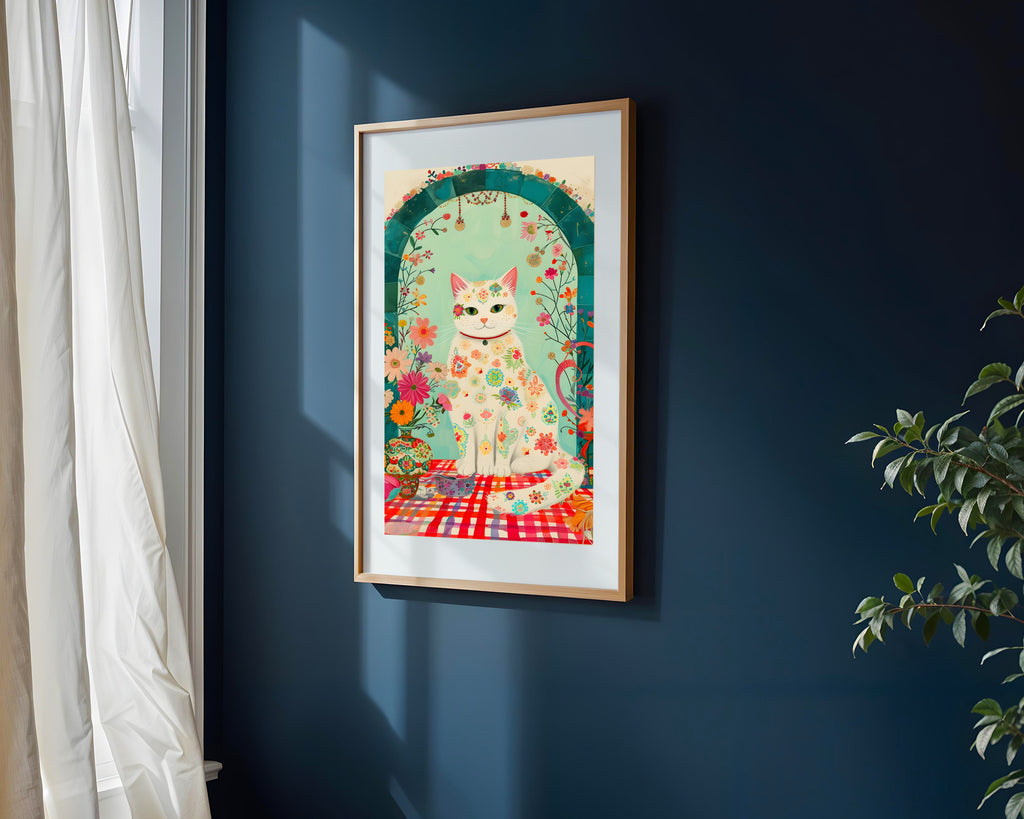 Gato Floral Bohemio | Cuadro decorativo de Monkey Canvas