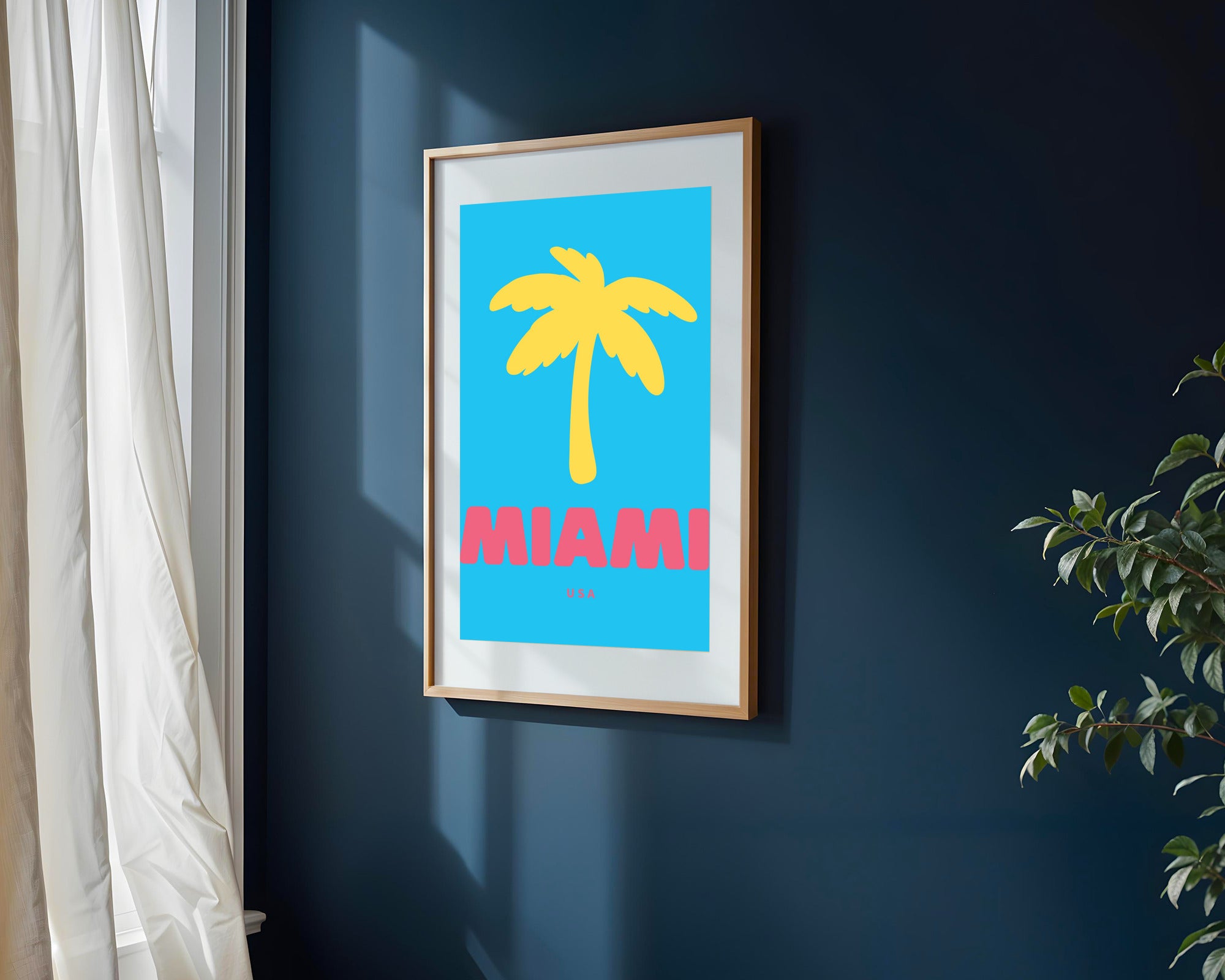 Miami Palmera Retro | Cuadro decorativo de Monkey Canvas