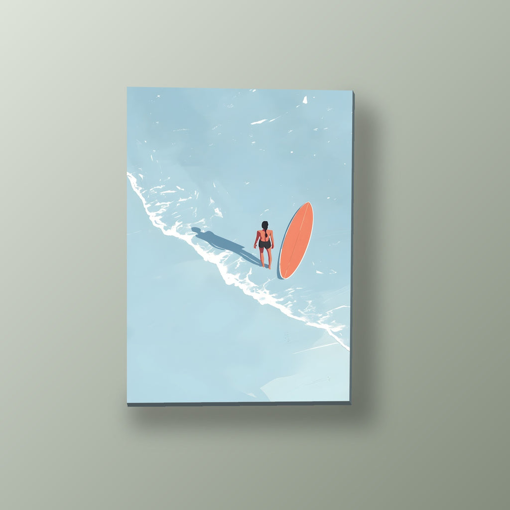 Surfista y Tabla Naranja | Cuadro decorativo de Monkey Canvas