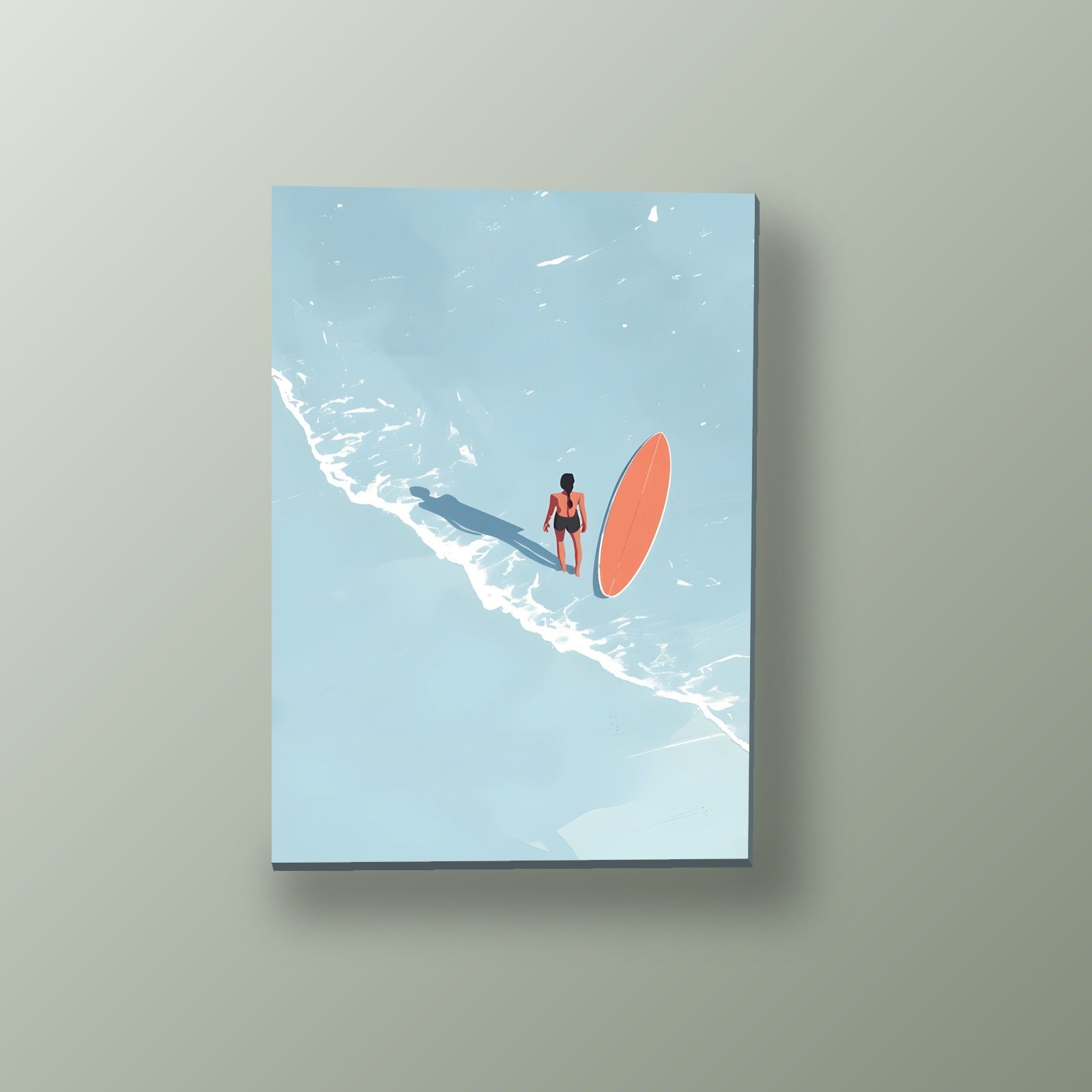 Surfista y Tabla Naranja | Cuadro decorativo de Monkey Canvas
