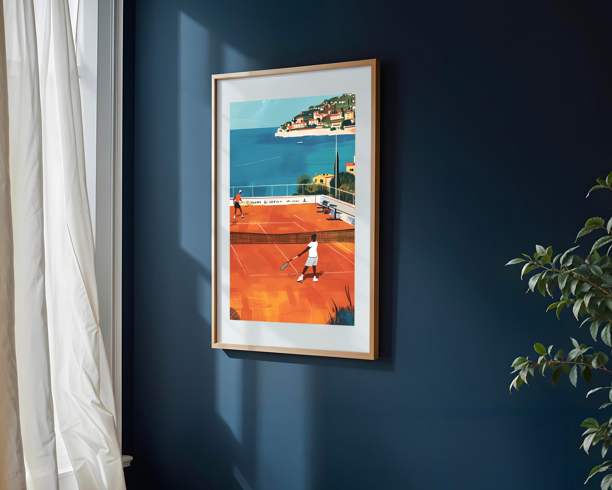 Tenis frente al Mediterráneo | Cuadro decorativo de Monkey Canvas