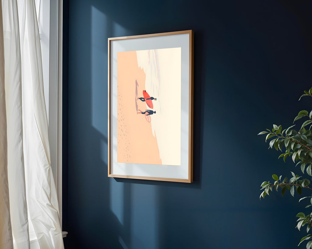 Surfistas Rumbo al Mar | Cuadro decorativo de Monkey Canvas