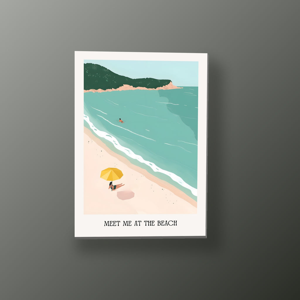Cala con Sombrilla Amarilla | Cuadro decorativo de Monkey Canvas