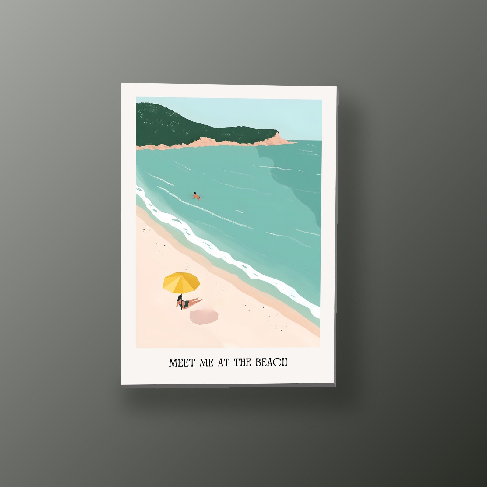 Cala con Sombrilla Amarilla | Cuadro decorativo de Monkey Canvas