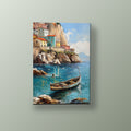 Pueblo Acantilado Mediterráneo | Cuadro decorativo de Monkey Canvas
