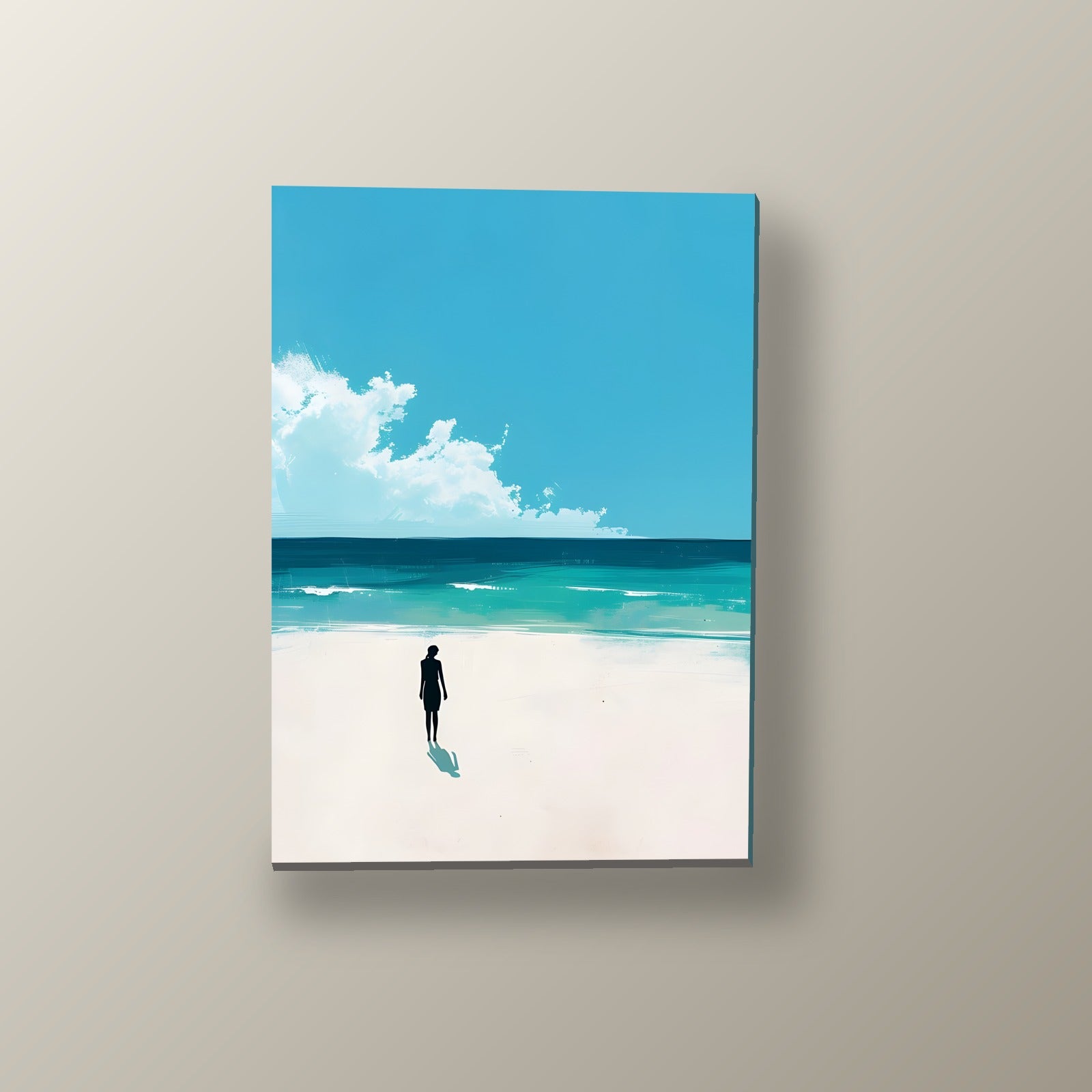 Silueta Solitaria en la Playa | Cuadro decorativo de Monkey Canvas