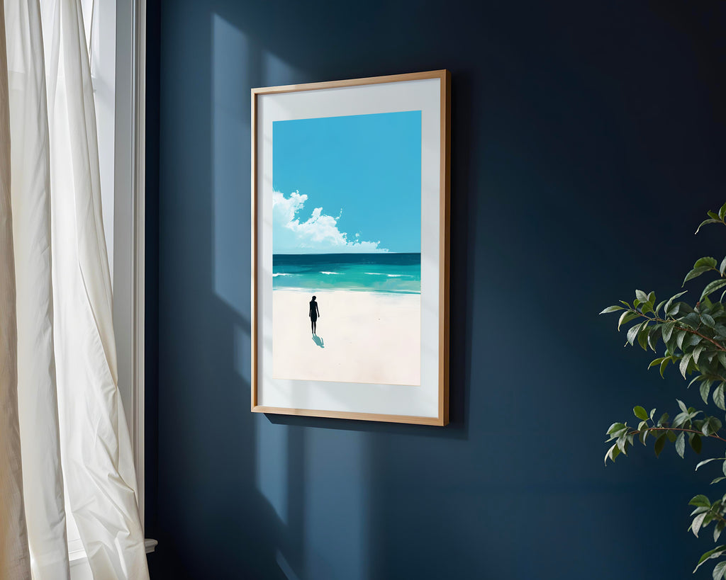 Silueta Solitaria en la Playa | Cuadro decorativo de Monkey Canvas