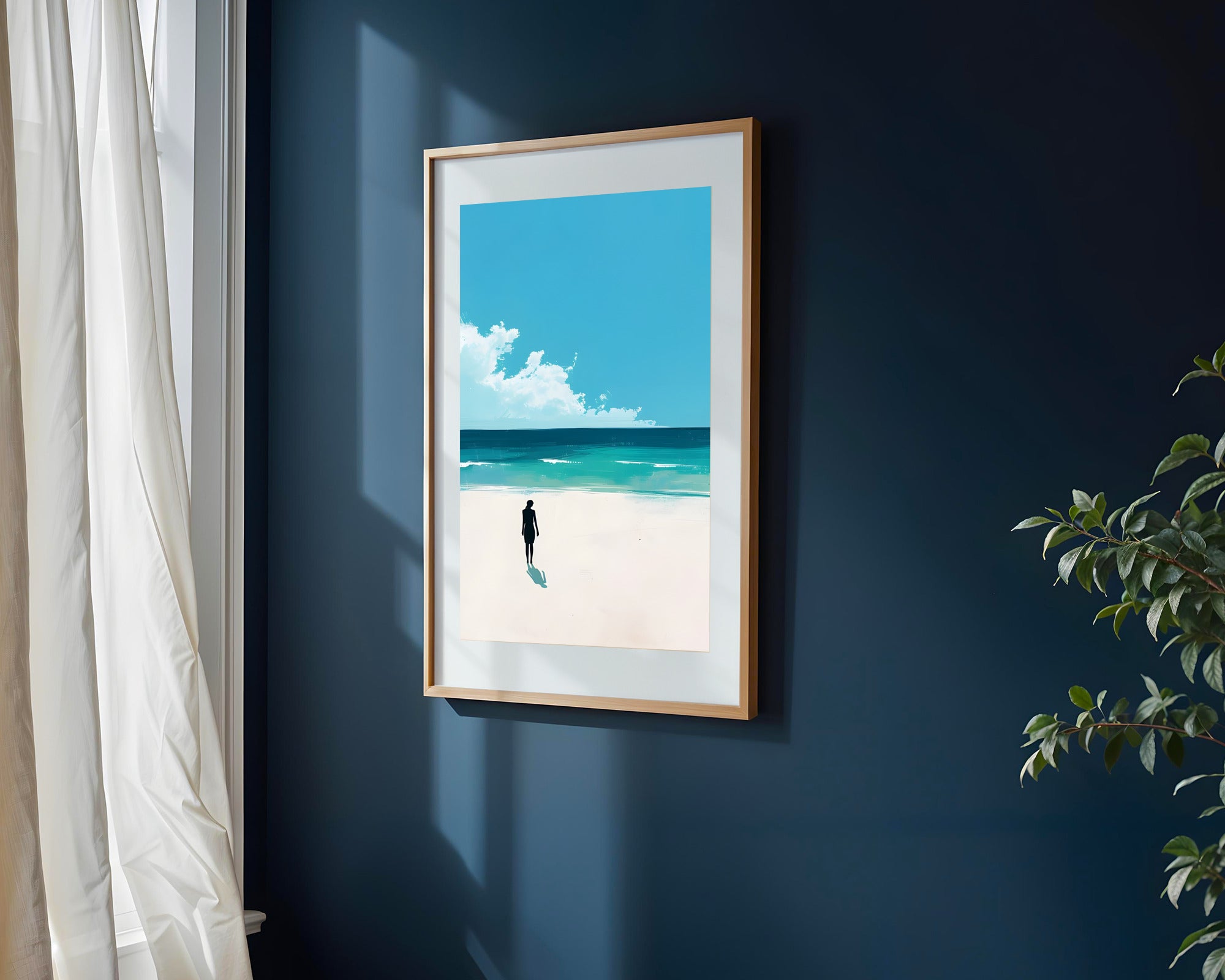 Silueta Solitaria en la Playa | Cuadro decorativo de Monkey Canvas