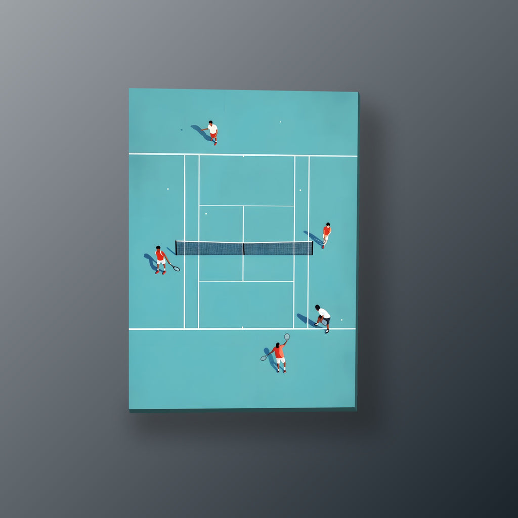 Dobles de Tenis Aéreo | Cuadro decorativo de Monkey Canvas