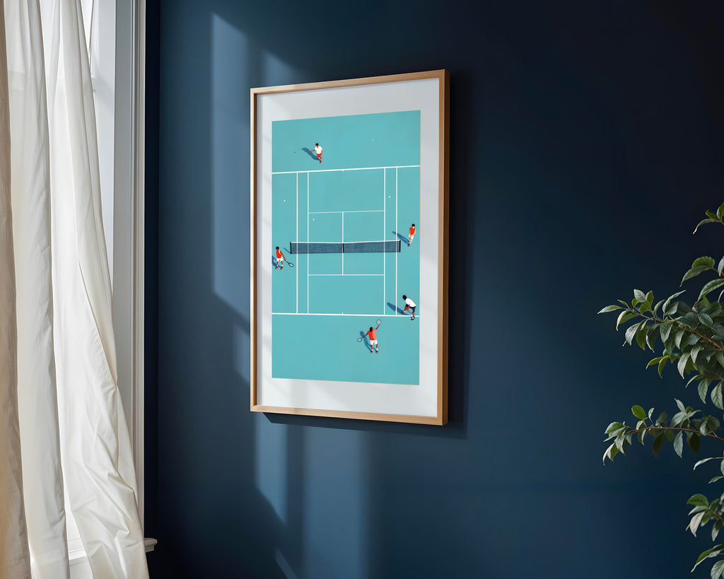 Dobles de Tenis Aéreo | Cuadro decorativo de Monkey Canvas