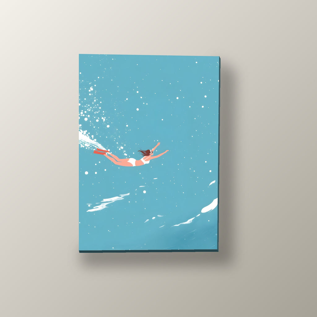 Buceo con Aletas Rojas | Cuadro decorativo de Monkey Canvas