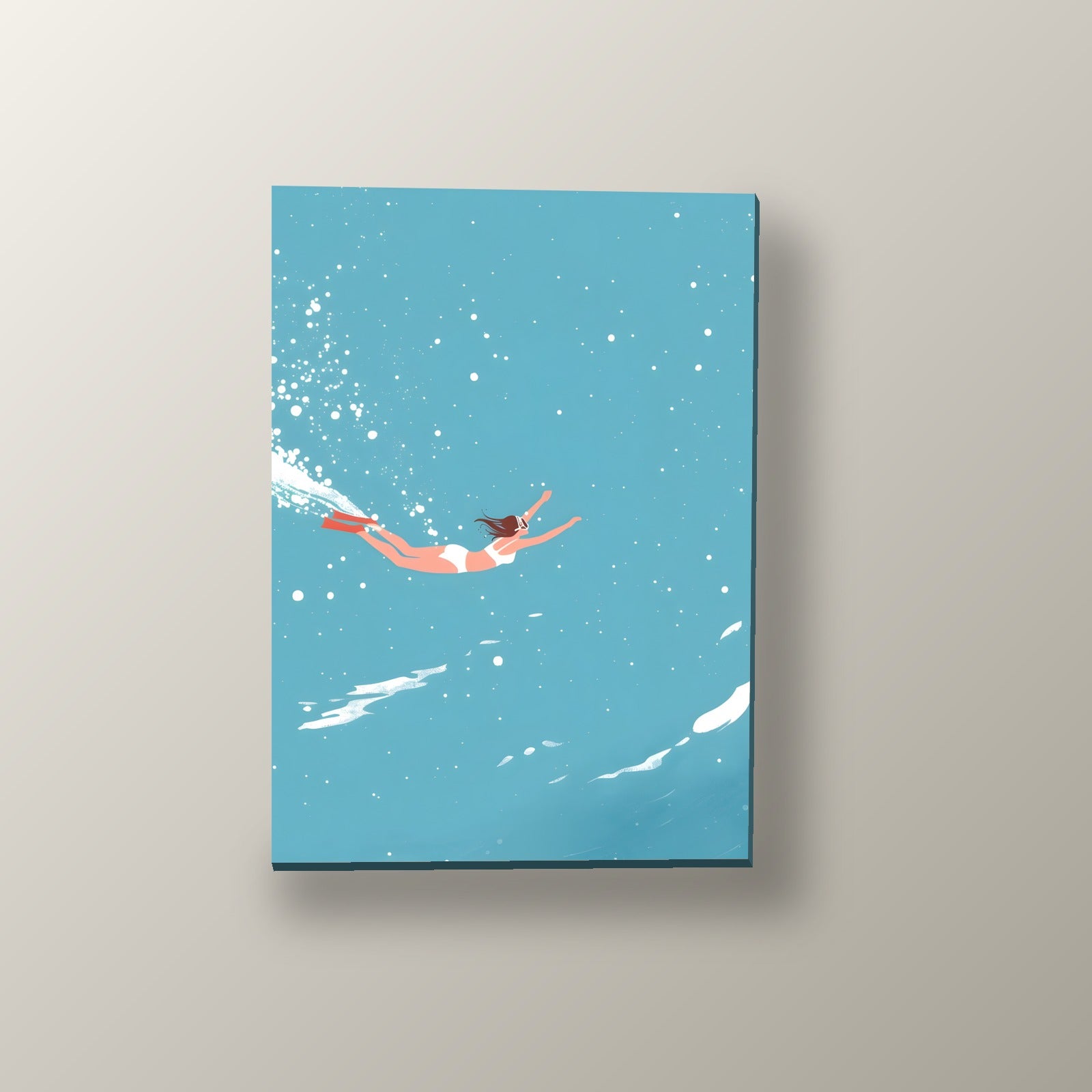 Buceo con Aletas Rojas | Cuadro decorativo de Monkey Canvas