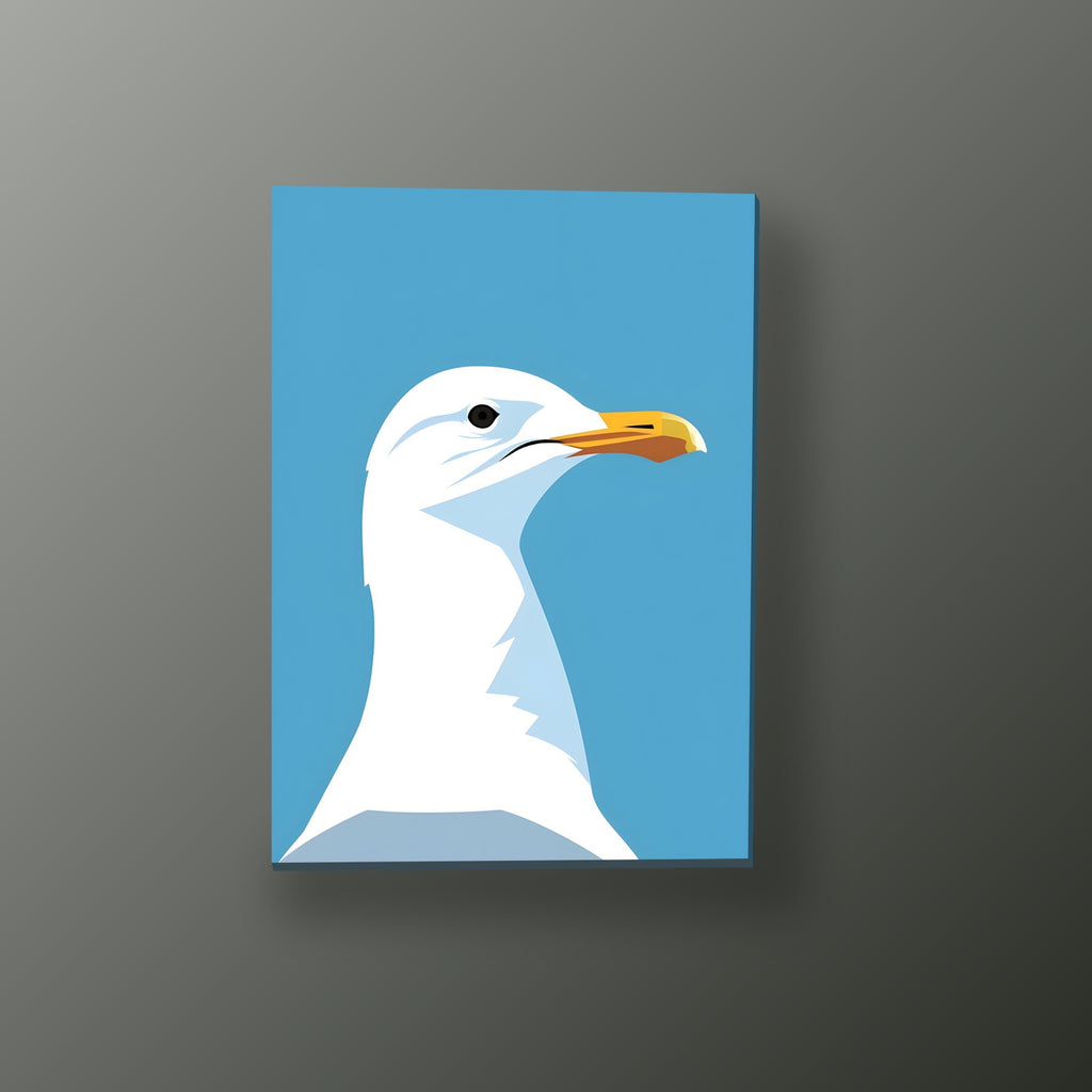 Retrato Minimalista de Gaviota | Cuadro decorativo de Monkey Canvas