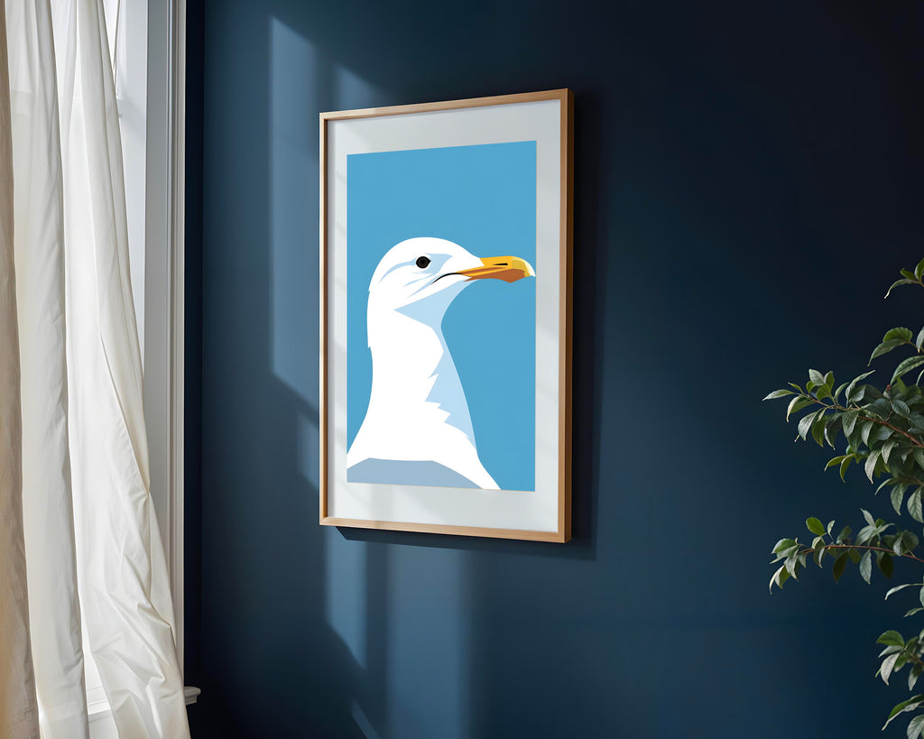 Retrato Minimalista de Gaviota | Cuadro decorativo de Monkey Canvas