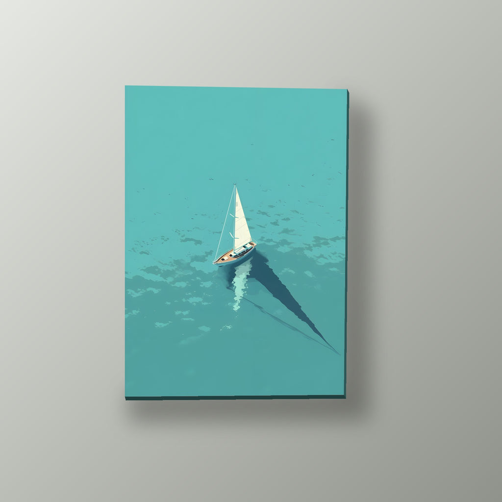 Velero Solitario en el Mar | Cuadro decorativo de Monkey Canvas