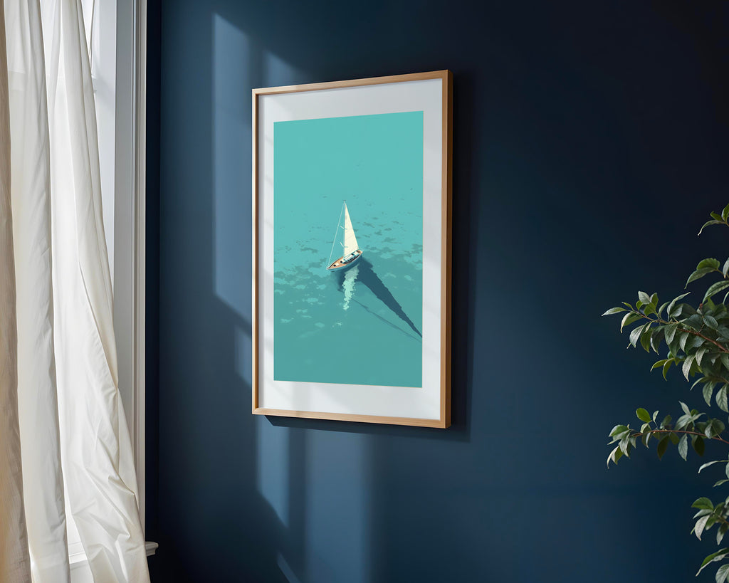 Velero Solitario en el Mar | Cuadro decorativo de Monkey Canvas