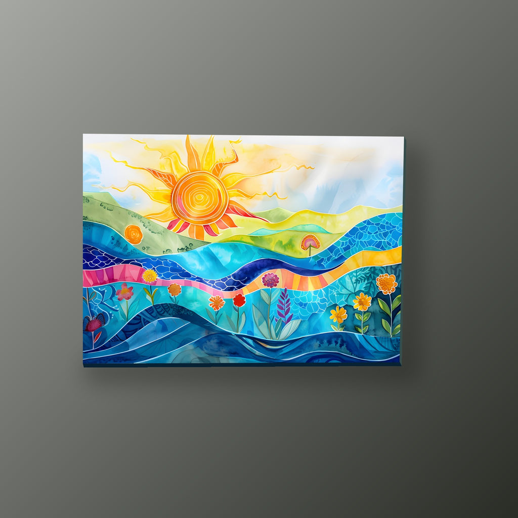 Sol Radiante en Acuarela | Cuadro decorativo de Monkey Canvas