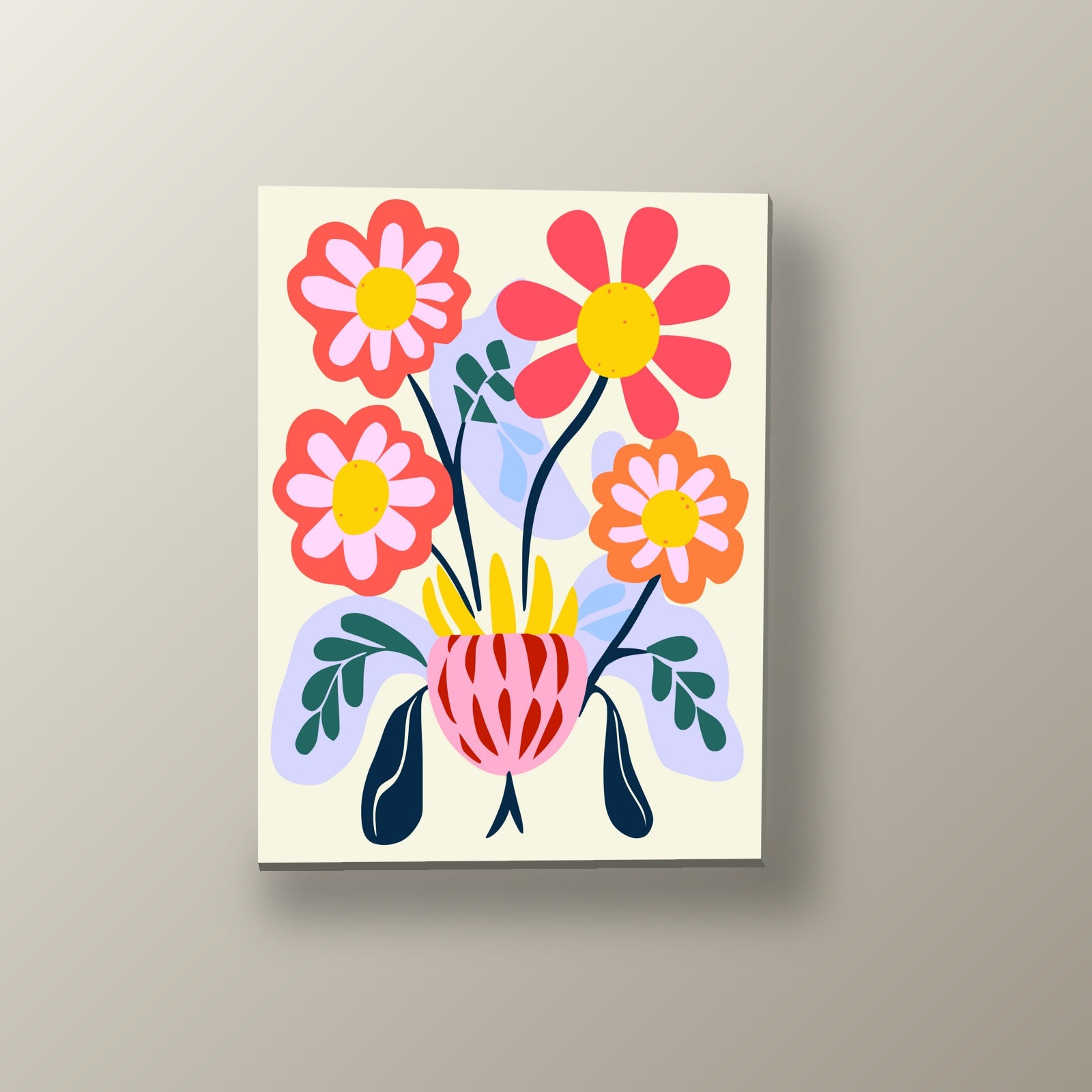Bouquet en Jarrón Rosa | Cuadro decorativo de Monkey Canvas