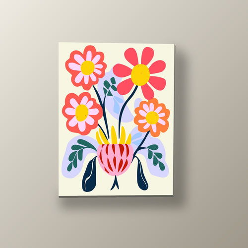 Bouquet en Jarrón Rosa | Cuadro decorativo de Monkey Canvas