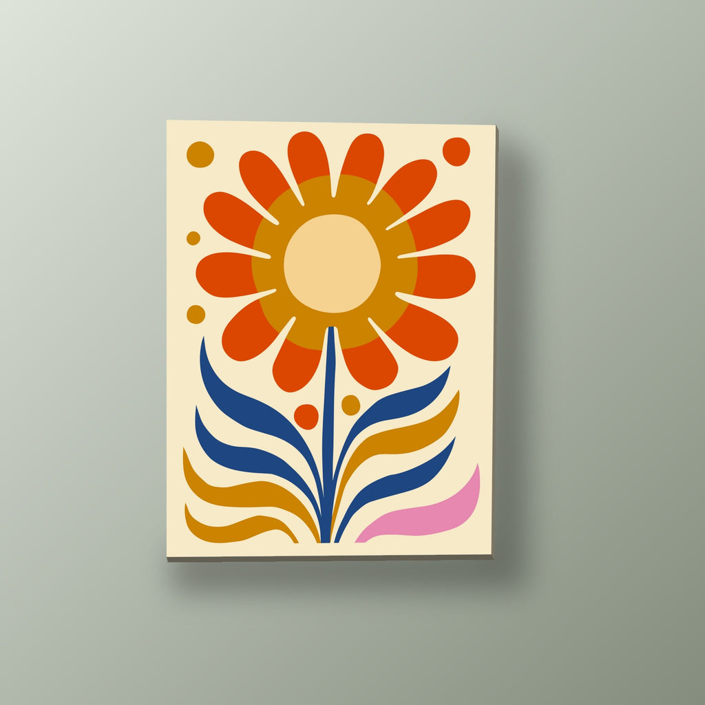 Sol Floral Retro | Cuadro decorativo de Monkey Canvas