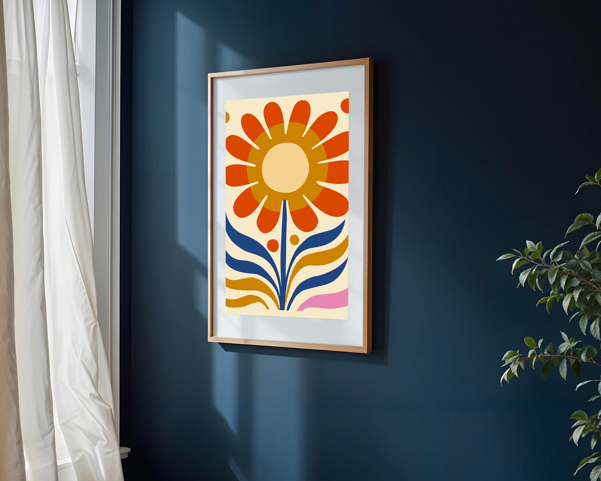 Sol Floral Retro | Cuadro decorativo de Monkey Canvas