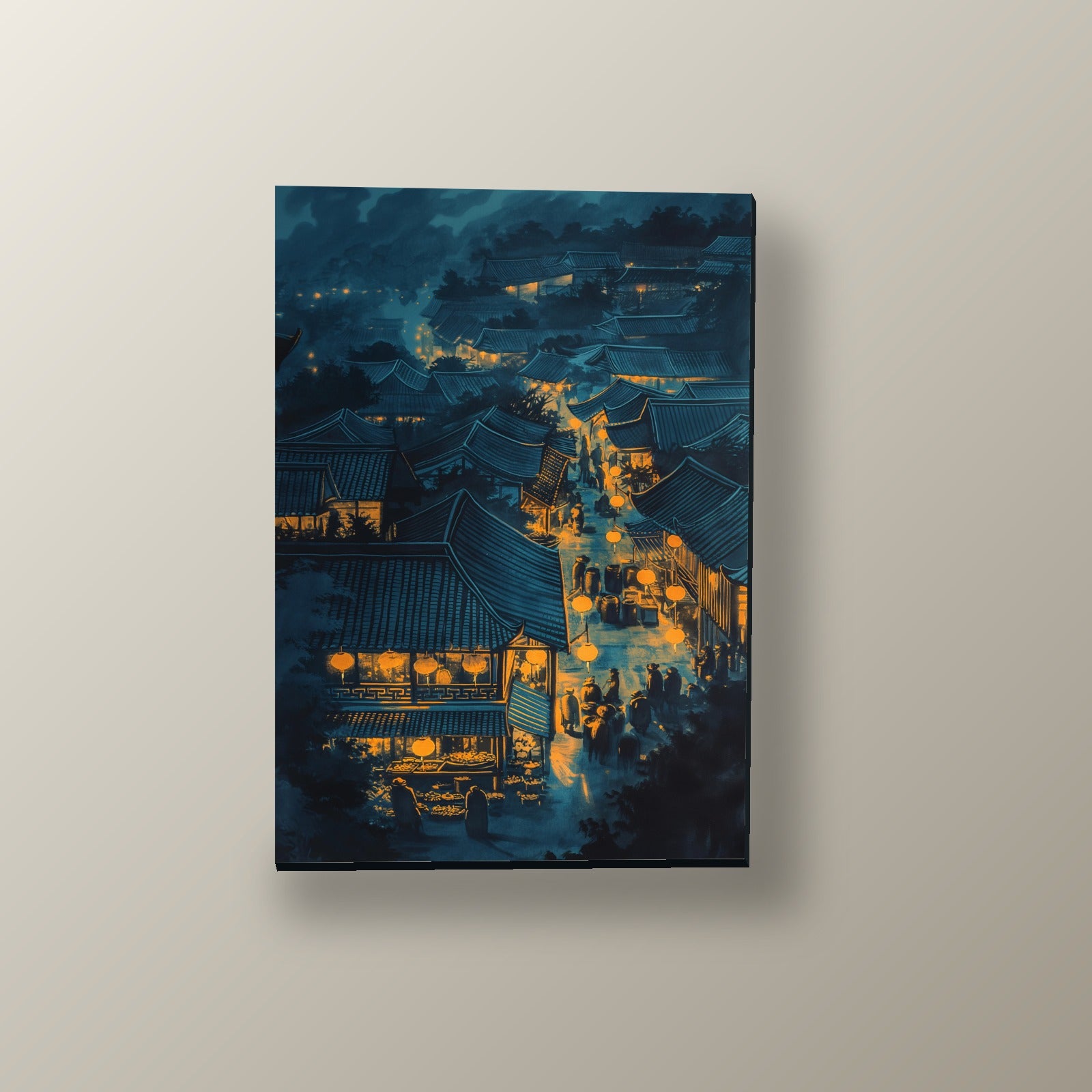 Callejón Azul de Farolillos | Cuadro decorativo de Monkey Canvas