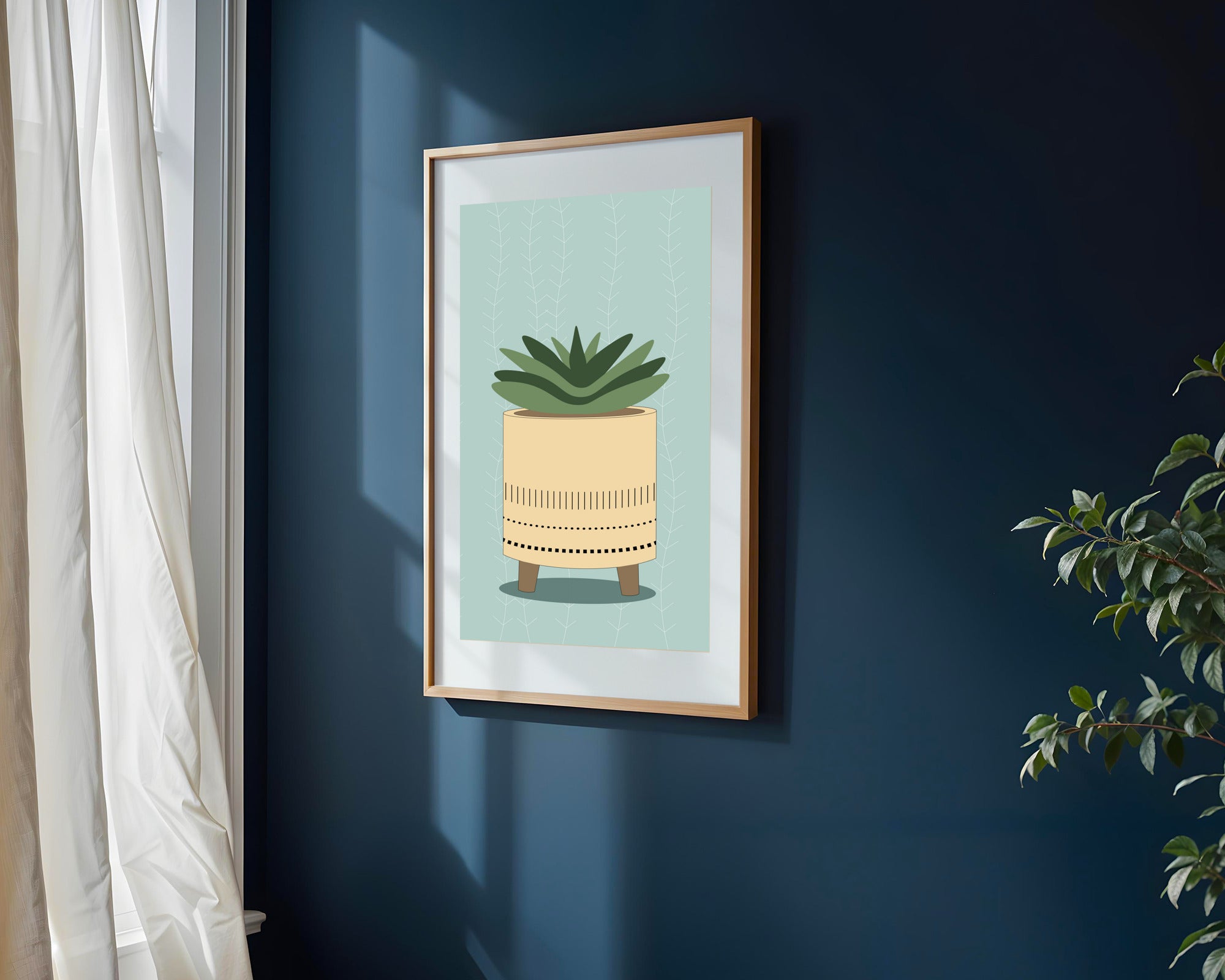 Suculenta Retro Boho | Cuadro decorativo de Monkey Canvas
