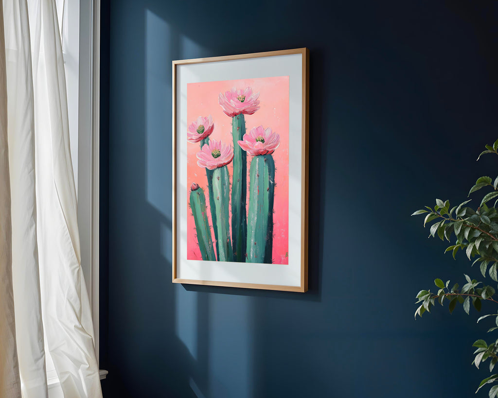 Cactus en Flor Rosa | Cuadro decorativo de Monkey Canvas