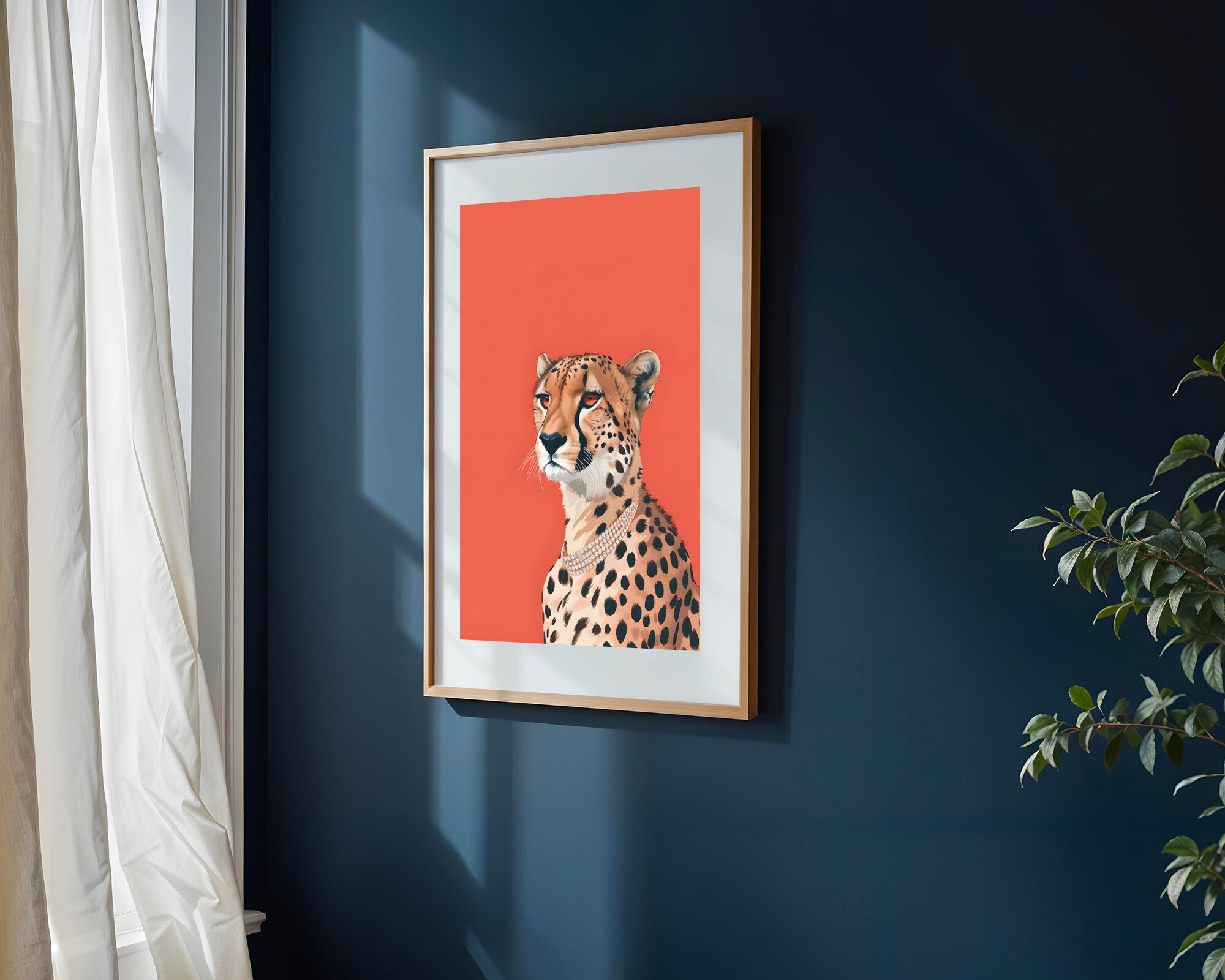 Guepardo con Collar de Diamantes | Cuadro decorativo de Monkey Canvas