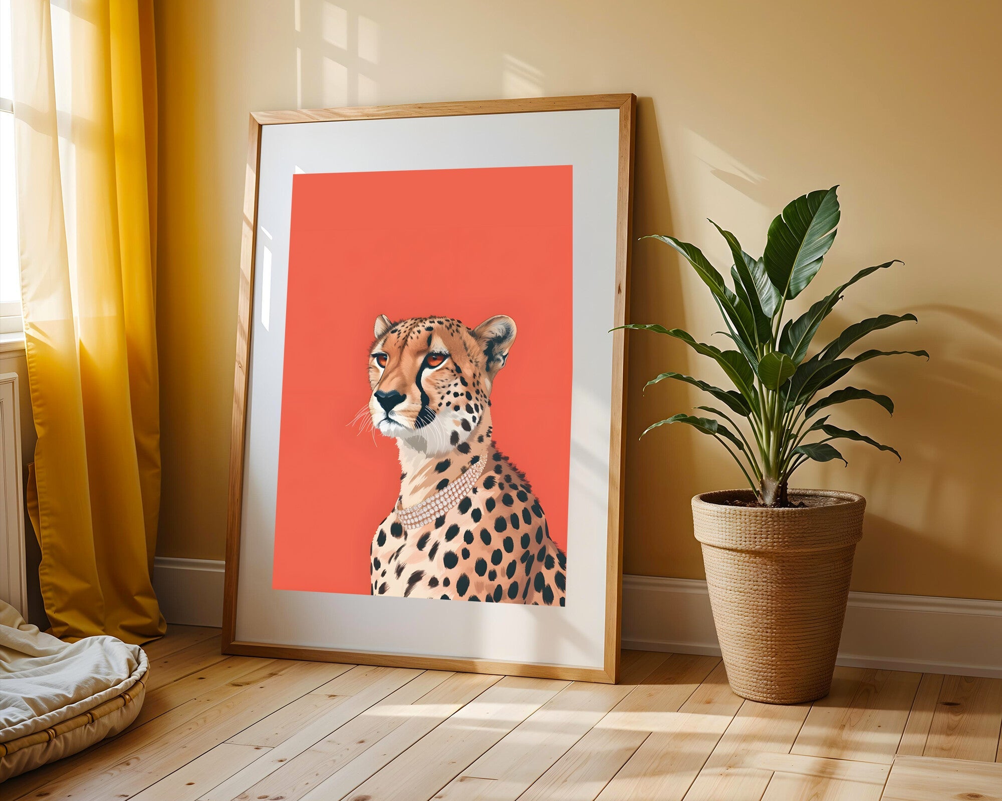 Guepardo con Collar de Diamantes | Cuadro decorativo de Monkey Canvas