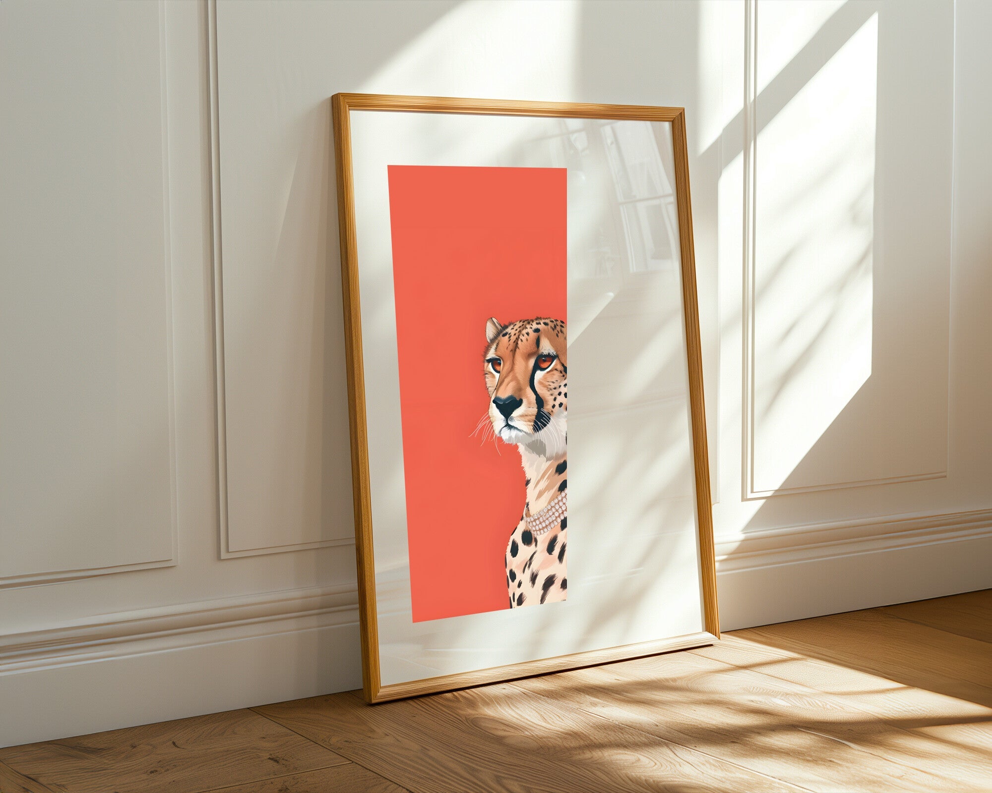 Guepardo con Collar de Diamantes | Cuadro decorativo de Monkey Canvas