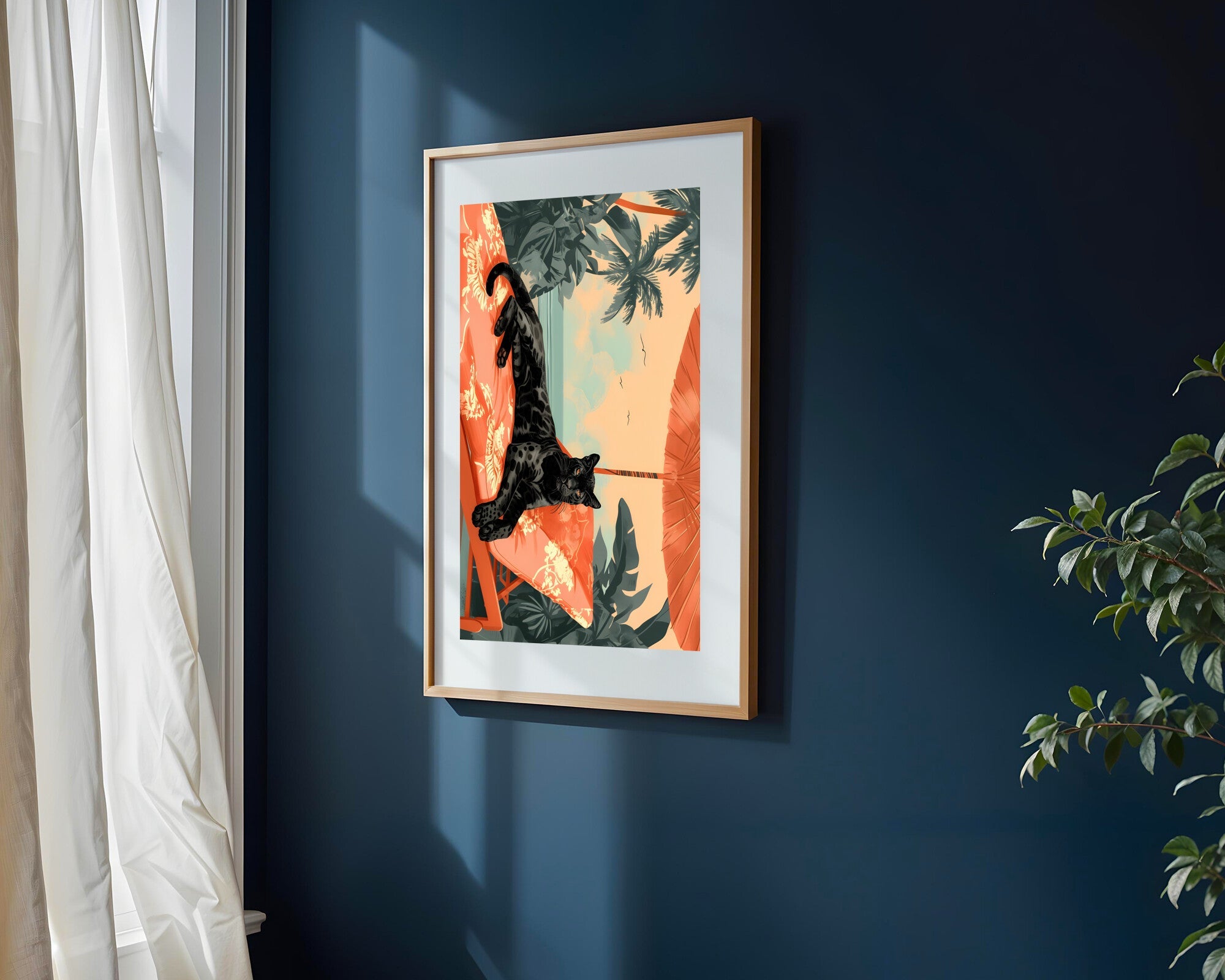 Pantera Negra en el Balcon | Cuadro decorativo de Monkey Canvas