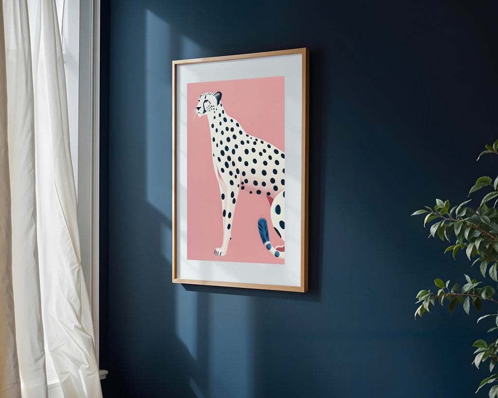 Leopardo Blanco de Cola Azul | Cuadro decorativo de Monkey Canvas