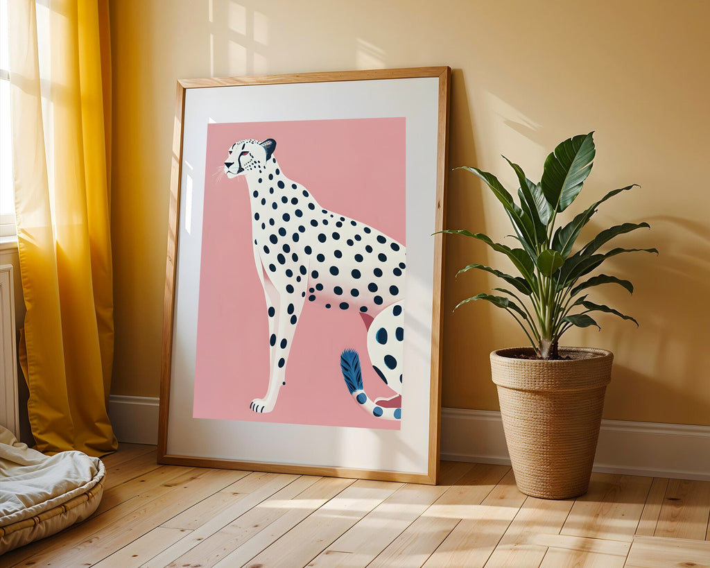 Leopardo Blanco de Cola Azul | Cuadro decorativo de Monkey Canvas