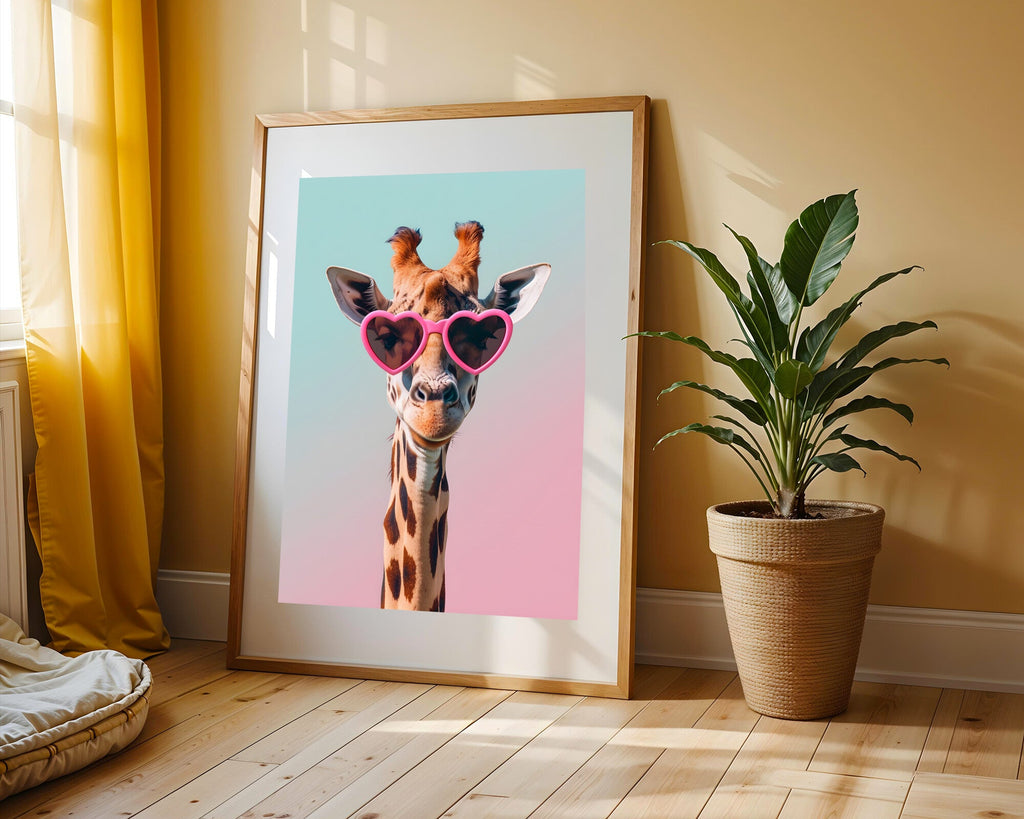 Jirafa Coqueta | Cuadro decorativo de Monkey Canvas