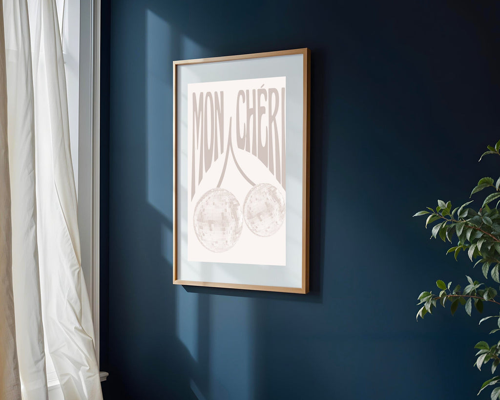 Cerezas Disco Beige | Cuadro decorativo de Monkey Canvas