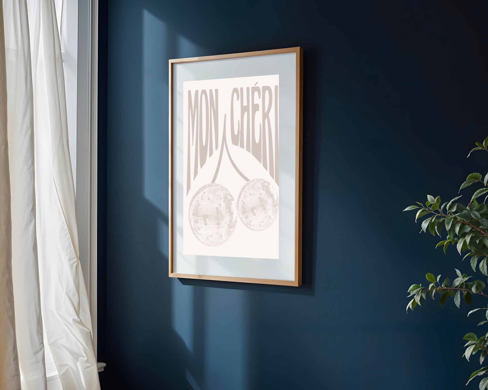 Cerezas Disco Beige | Cuadro decorativo de Monkey Canvas