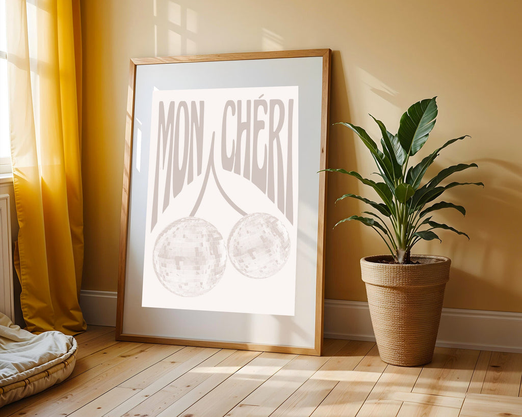 Cerezas Disco Beige | Cuadro decorativo de Monkey Canvas