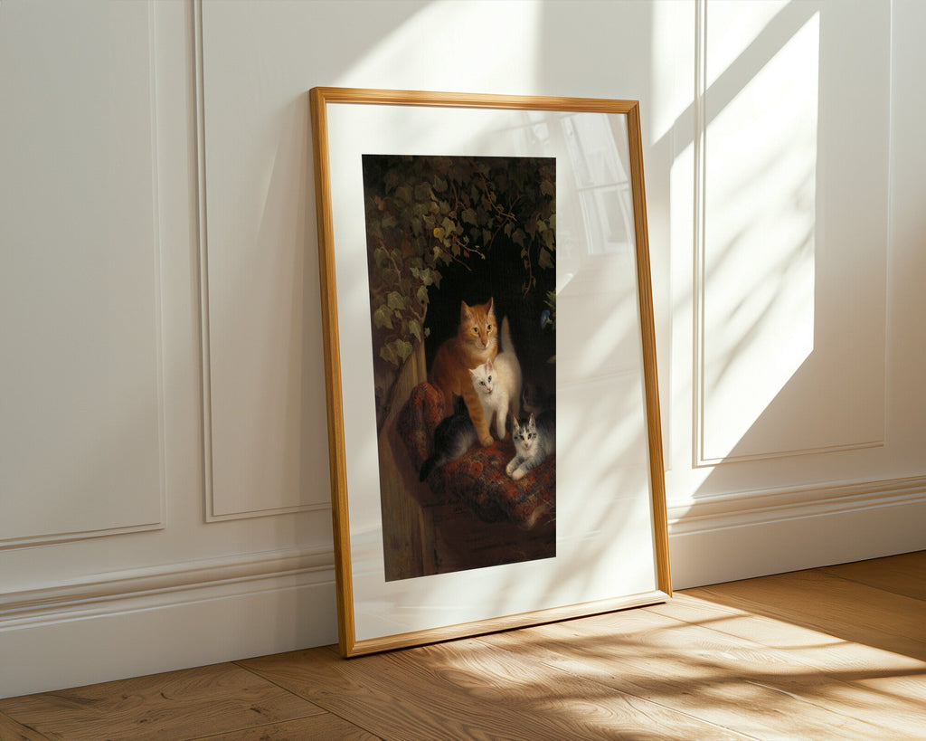Familia Felina Vintage | Cuadro decorativo de Monkey Canvas