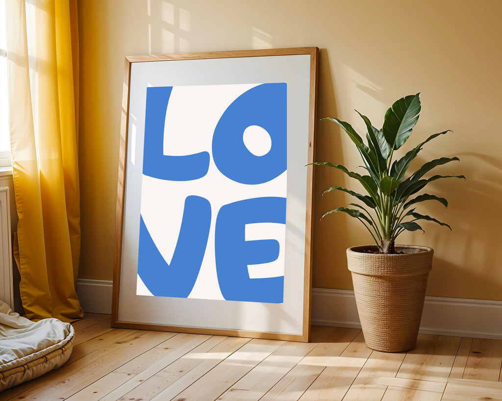 LOVE en Azul | Cuadro decorativo de Monkey Canvas