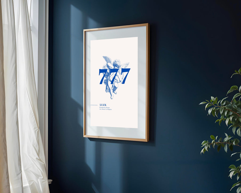 777 Azul de la Suerte | Cuadro decorativo de Monkey Canvas