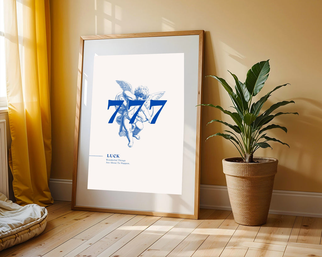 777 Azul de la Suerte | Cuadro decorativo de Monkey Canvas