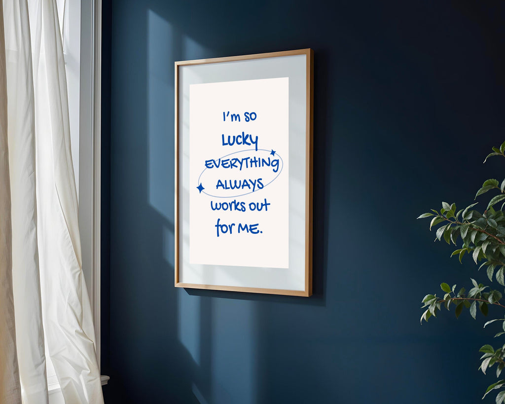 Frase de la Suerte Azul | Cuadro decorativo de Monkey Canvas