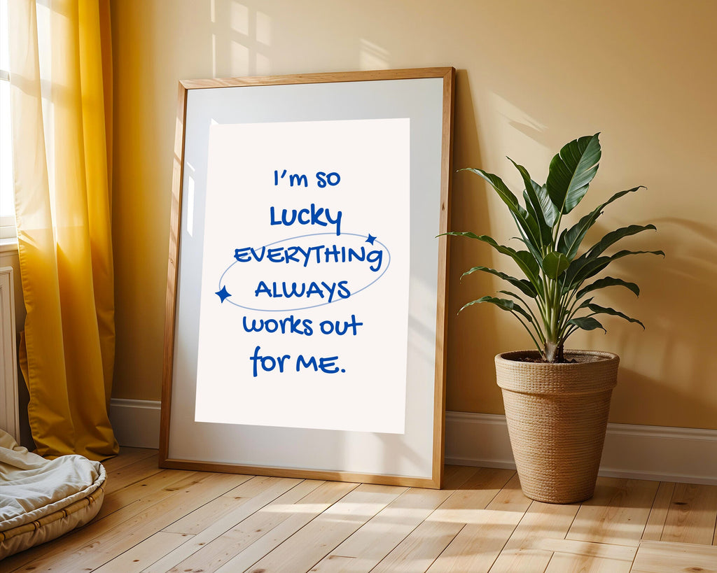 Frase de la Suerte Azul | Cuadro decorativo de Monkey Canvas