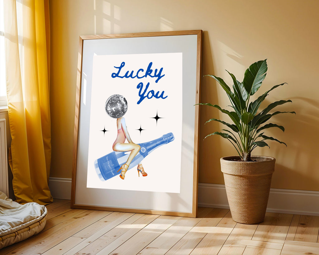 Chica Bola de Disco Azul | Cuadro decorativo de Monkey Canvas