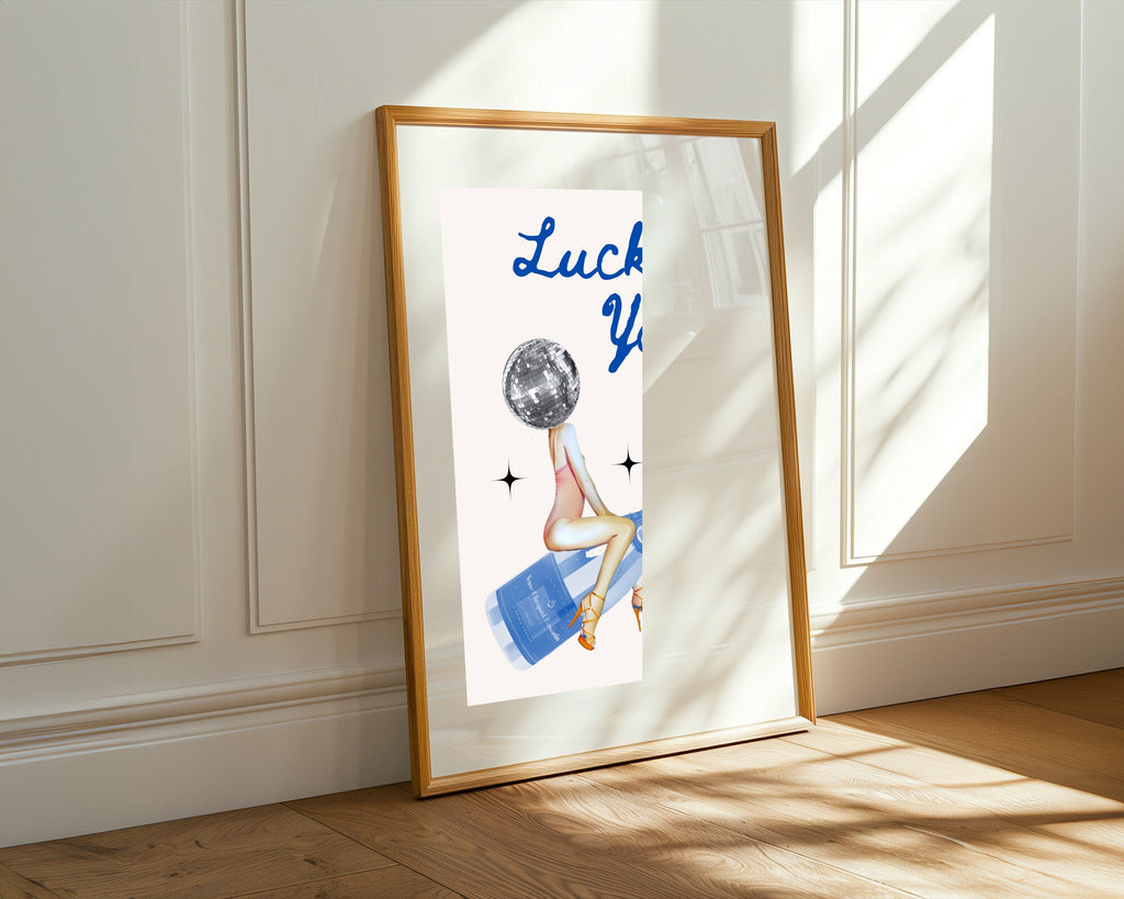 Chica Bola de Disco Azul | Cuadro decorativo de Monkey Canvas