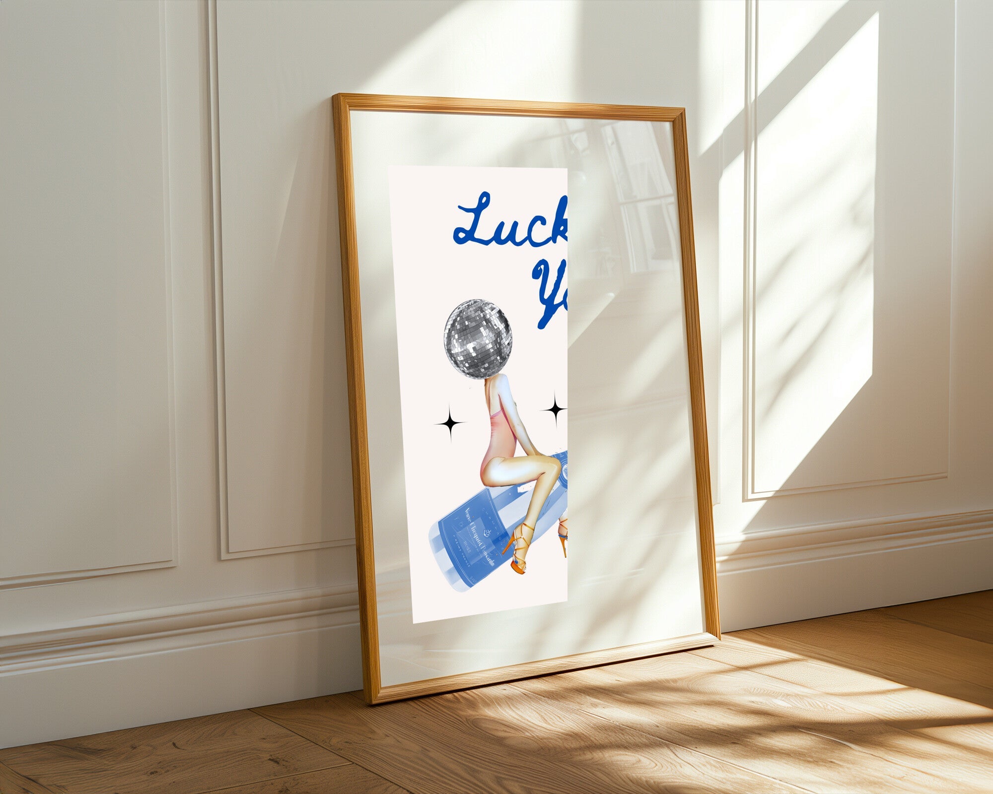 Chica Bola de Disco Azul | Cuadro decorativo de Monkey Canvas